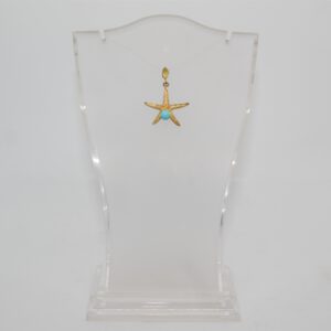 Pendente in oro giallo 18 kt e pasta di turchese