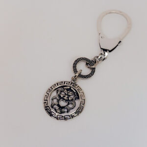 Portachiavi in argento 925/000 con maschera apotropaica